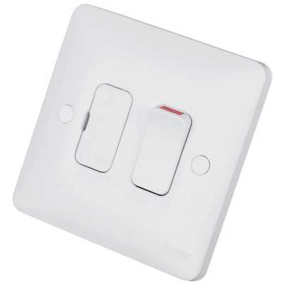 Hager Sollysta Connection Unit Switched Fused Marked Heater 13A 86x32.5x86mm White Urea