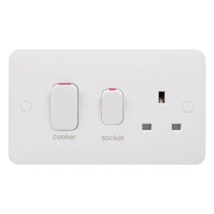 Cooker Control Unit c/w 13A Switched Socket & LED Indicator Display Pack 45A White
