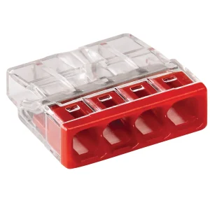 4-Way 0.5-2.5mm² Push-in Connector 18 x 5.8 x 16.7mm Red