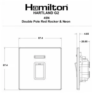 7G2945NB Hamilton HARTLAND G2 ROCKER switch+NEON 45A