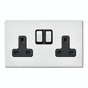 7G24SS2SS-B Hamilton HARTLAND G2 SOCKET switched 2 Gang 13A