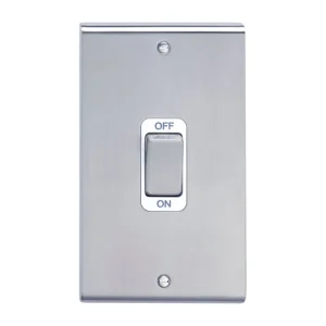 Switch DP Tall White Insert 50A Stainless Steel