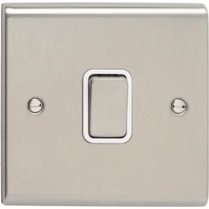 Plate Switch Intermediate White Insert 10A Stainless Steel