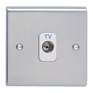 Outlet Single Co-Axial Isolated White Insert Stainless Steel