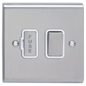 Connection Unit Switched White Insert 13A Stainless Steel