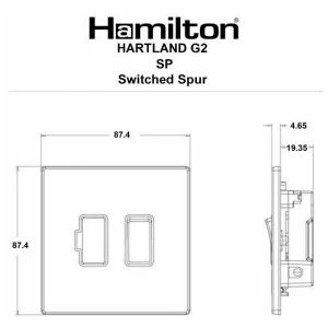 7G2RBSPBL-B Hamilton HARTLAND G2 CONNNECTION UNIT FUSED