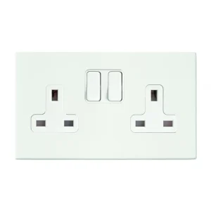 7G2MWSS2WH-W Hamilton HARTLAND G2 SOCKET switched 2 Gang 13A