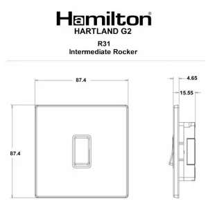 7G2MBR31BL-B Hamilton HARTLAND G2 ROCKER switch 1 Gang 10A