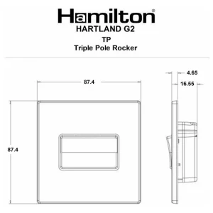 7G2MWTPWH-W Hamilton HARTLAND G2 ROCKER switch 1 Gang TP 10A