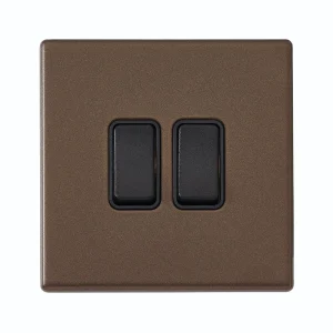 7G2RBR22BL-B Hamilton HARTLAND G2 rocker switch 2 Gang 2 WAY 10A