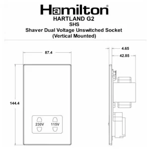 7G29SHSB Hamilton HARTLAND G2 SHAVER SOCKET ANT BRS