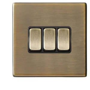 7G29R23AB-B Hamilton HARTLAND G2 ROCKER switch 3 Gang 2 WAY 10A