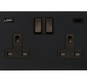 7G2MBSS2USBCBL-B Hamilton HARTLAND G2 switched socket USB+C 2 Gang