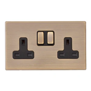 7G29SS2AB-B Hamilton HARTLAND G2 SOCKET switched 2 Gang 13A