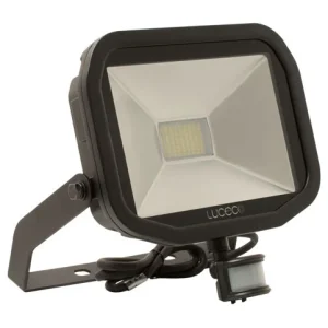 Castra Black Floodlight 3000K IP65 170mm 3000 Total Lm 2650 Useful Lm 30W Pir