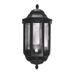 Lantern Half c/w PIR IP44 60W 110Deg Black
