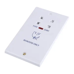 Shaver Socket Dual Voltage c/w Neon 240V/115V White