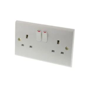 Socket 2 Gang DP Switched 13A White