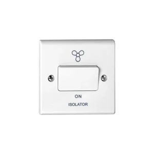 Plate Switch TP Fan Isolator 10A White