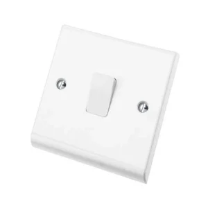 Plate Switch 1 Gang 1 Way 10A White