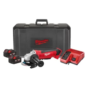 Milwaukee HD18AD115-402 18V Li-Ion Cordless 115mm Angle Grinder, X2 5.0Ah Batteries And Charger Kit