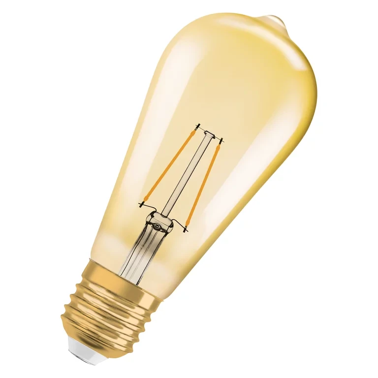 Osram Vintage 1906 Edison 22 Filament 2.5W 824 2400K Gold E27 Bulb - Image 2