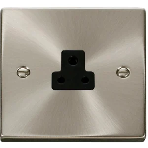 Click VPSC039BK Deco VOSC039BK Socket outlet round pin 2A black insert, satin chrome
