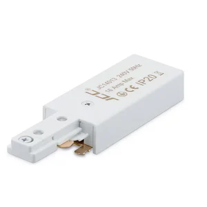 Mainline Mains IP20 84mm Track End Power Feed White