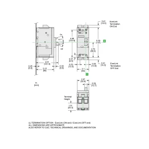 I-Line Circuit Breaker 3 Poles 40A Rating 25Ka Tmd Trip Unit Adapted Compact Nsx New Generation