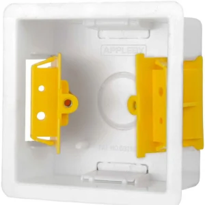 Appleby SDPB1/N 1-Gang Adjustable Lug Dry Lining Box 83 x 83 x 35mm White