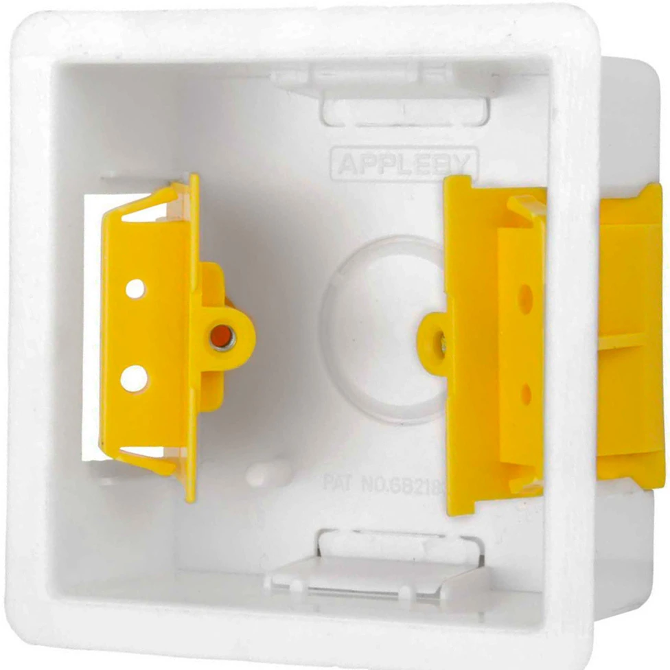 Appleby SDPB1/N 1-Gang Adjustable Lug Dry Lining Box 83 x 83 x 35mm White