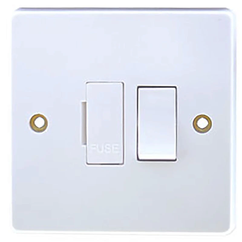 Connection Unit Double Pole Switched Fused Spur 13A White