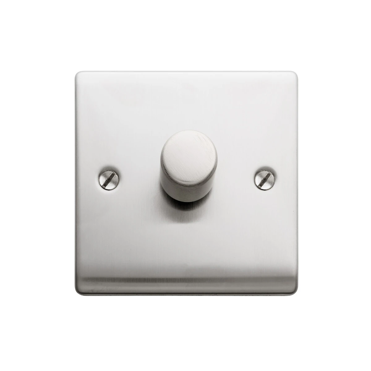 Designa 23DIM4001 1 Gang 2 Way 400W Push Dimmer Switch Satin Steel