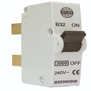 Standard 1-Pole 32A 3kA Curve-B Miniature Circuit Breaker