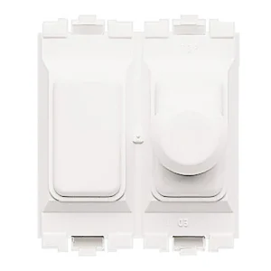 Dimmer Switch 1 Gang 2Way 2 Module 400W White