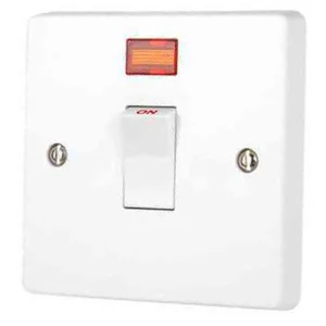 Crabtree S4015/3 20A Double Pole Switch & Neon - White