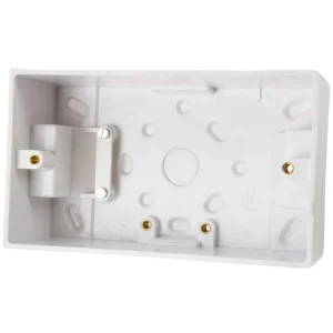 Volex 2 Gang Moulded Surface Installation Box With Cable Clamp 47mm Depth