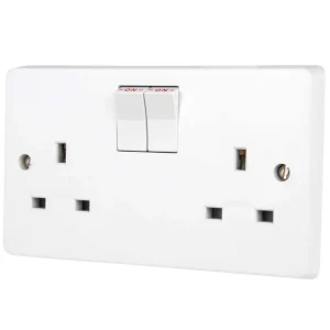 Crabtree 4306/D 2 Gang 13A Double Pole Socket White