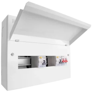 14 Way Unit with 100A Mains Switch + 2 x 80A RCD (8 Free Ways