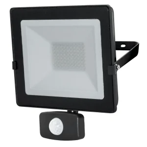 Floodlight LED Prewired PIR 50W 4000K 4000lm 0.75m Black