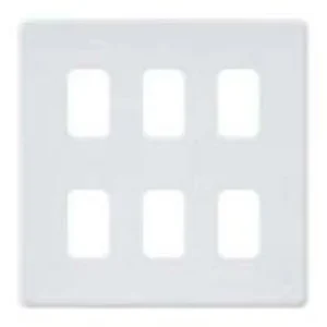 Front Plate 6 Module Grid 146X146mm White
