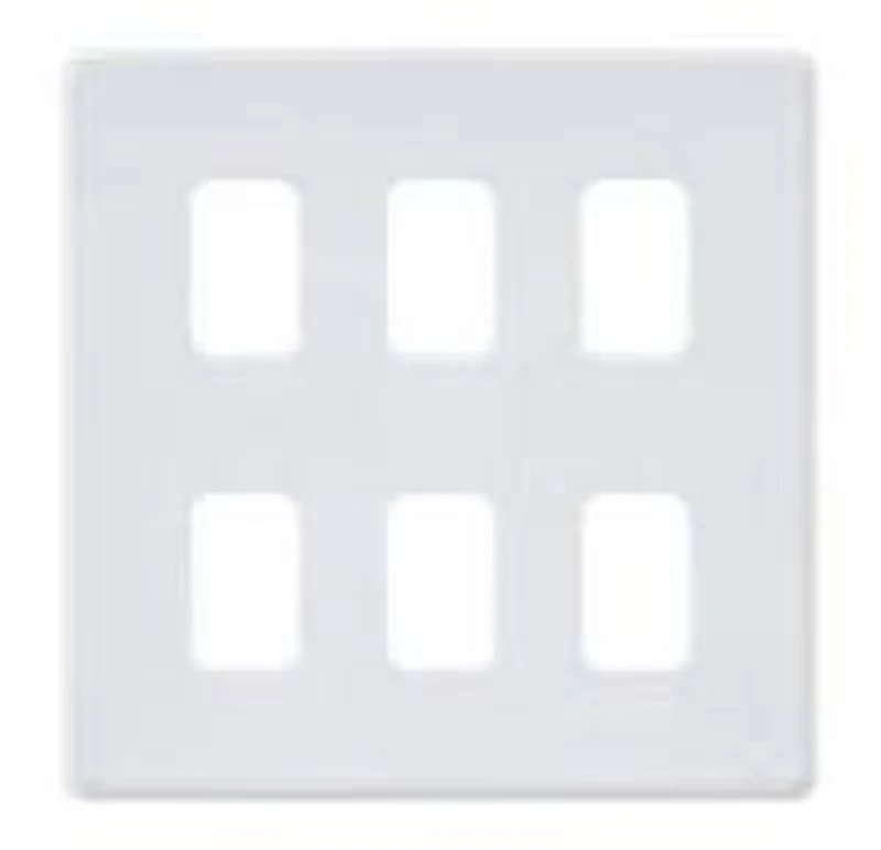 Front Plate 6 Module Grid 146X146mm White - Image 2