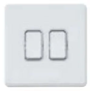 Front Plate 2 Module For 2 Gang 20A Switch 86X86mm Dk Silver