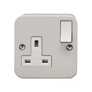 13A 1 Gang Single Pole Switched Metal Clad Socket