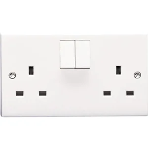 Socket 2 Gang Switched SP 13A White