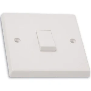Plate Switch 1 Gang 2 Way 10A White