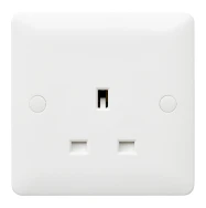 Socket 1 Gang Unswitched 13A White