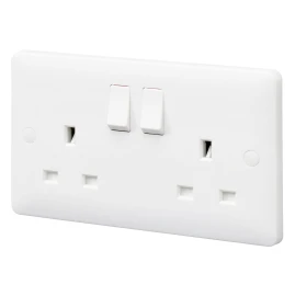 Socket 2 Gang DP Switched 13A White - Image 2