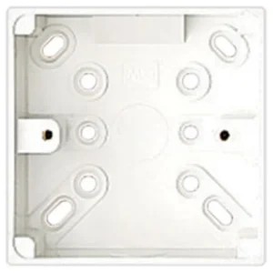 Box 1 Gang PVC Surface 87X87X32mm White Oval&Round Push Outs