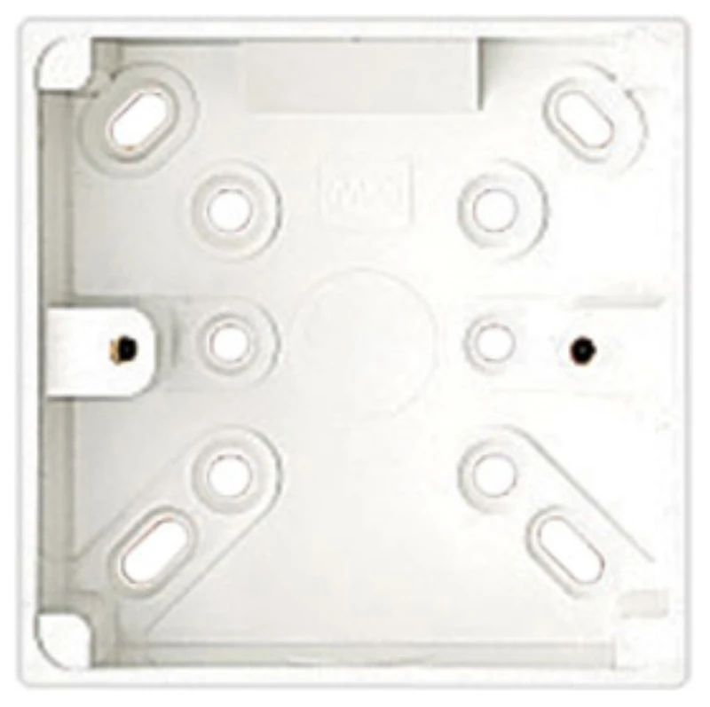 Box 1 Gang PVC Surface 87X87X32mm White Oval&Round Push Outs